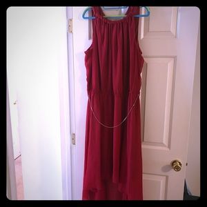 Dress, Hi-lo, Cranberry red, 20W